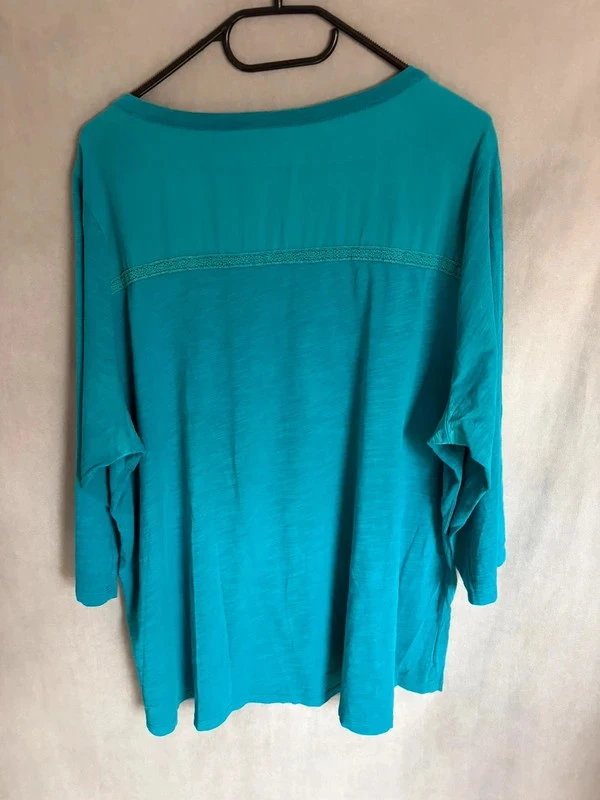 T-shirt met 3/4 mouw blauw/groen – photo 3